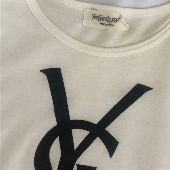HOSTPIC✅ Authentic YSL Logo Tee Yves Saint Laurent - Picture 2 of 4